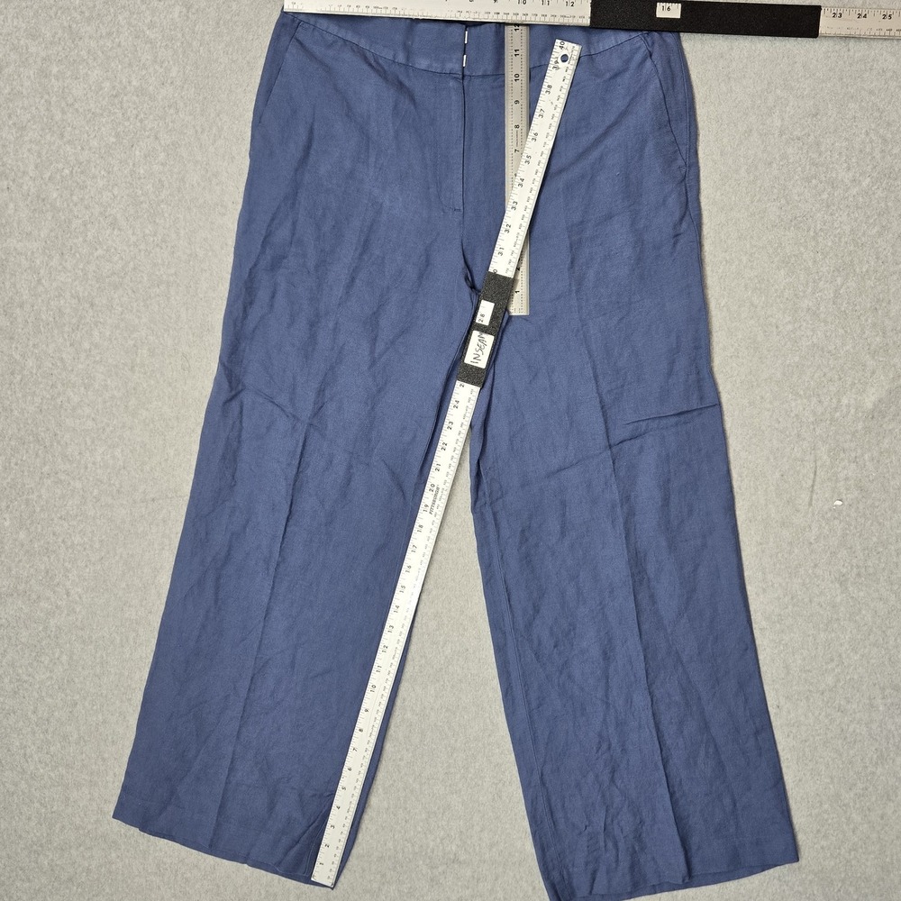 LOFT Women Pants 8 Blue Linen Viscose Dress Pants 28" Inseam NWT